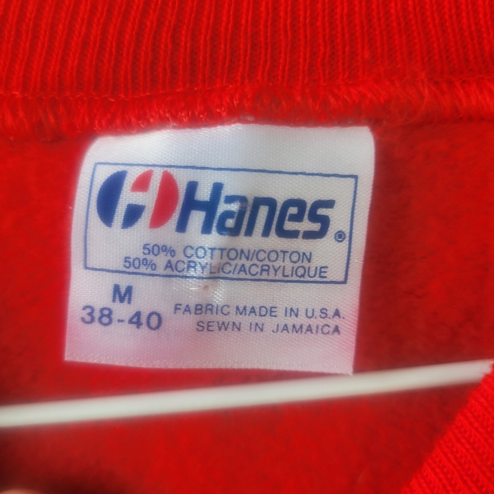 Vintage Jaguar Logo Sweatshirt Red Hanes Made in USA 90s Graphic Crewneck Unisex - Picture 4 of 9